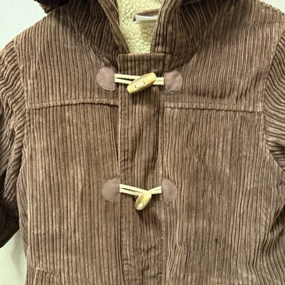 Hanna Andersson Brown Corduroy Toggle Close Coat 130 Sz 8 Kids - Picture 2 of 9